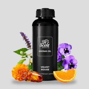 Velvet Rouge aroma oil 500 ml in a black PET bottle, with saffron, orange, marigold, cedarwood