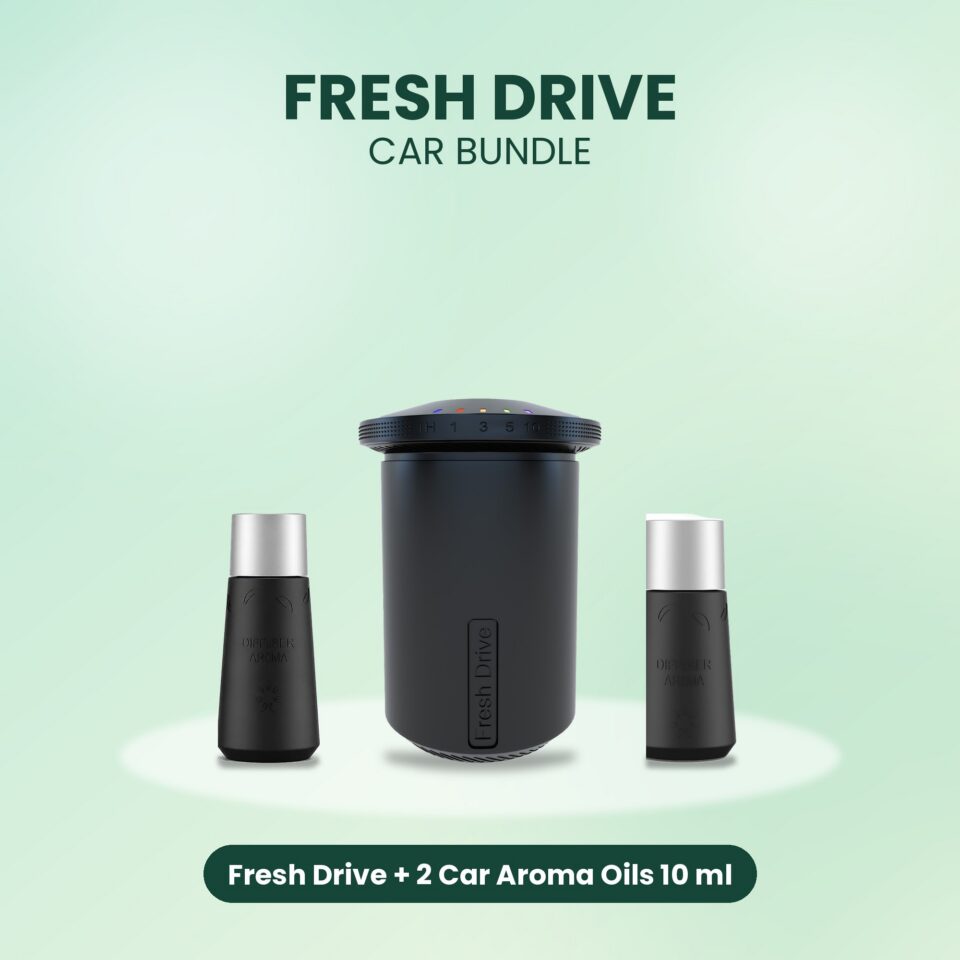 Fresh Drive Car Bundle: Fresh Drive car diffuser with two 10 ml car aroma oils